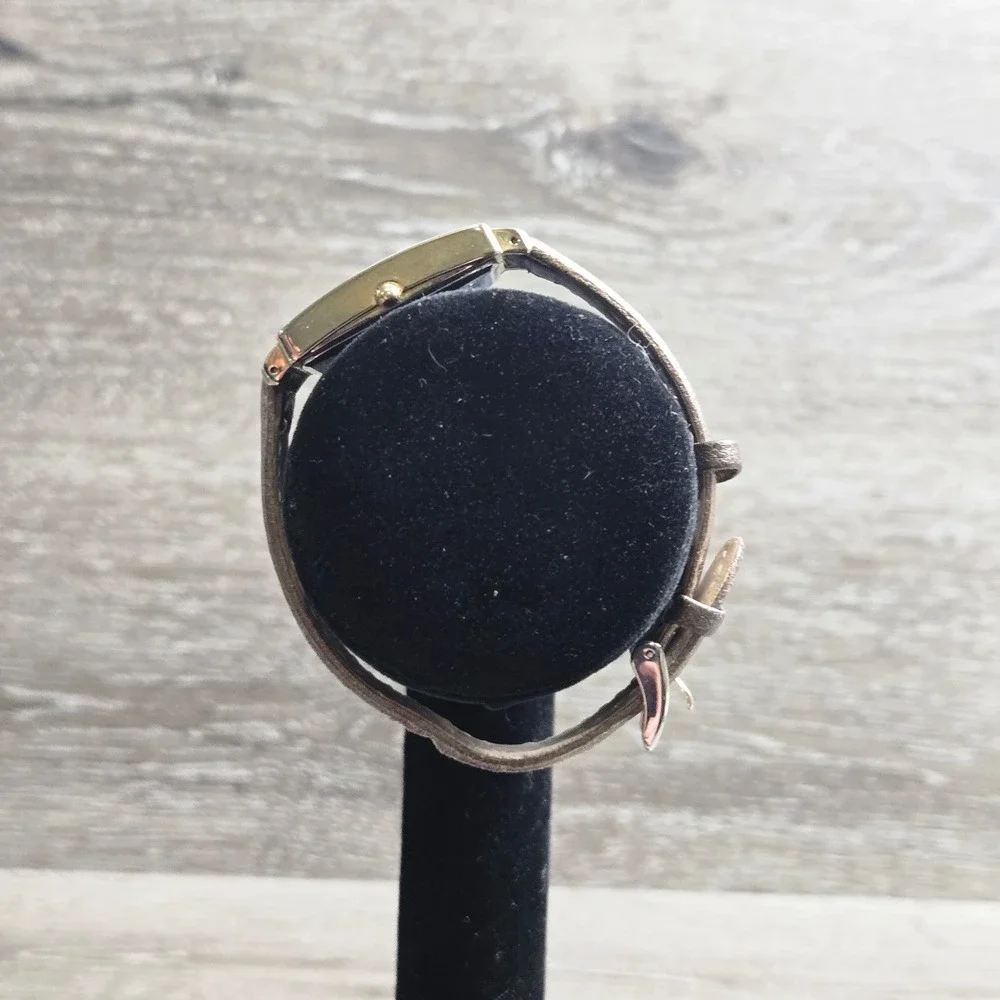 Anne Klein Women's Watch Bronze Dial Gold Tone Crystal Bezel AK/1050 Brown Works
